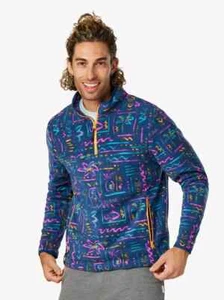 NWT Chubbies Chilly Vibe Quarter Zip Fleece Pullover Graphic Print Men's Large - Picture 1 of 13