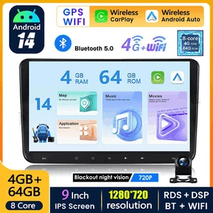 8-Core 4+64GB Android Autoradio CarPlay Navi KAM für VW Golf 5 6 Touran Polo EOS - Bild 1 von 15