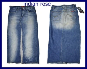 Long denim skirt for women flared long skirts low waist vintage S 40 42 - Picture 1 of 8