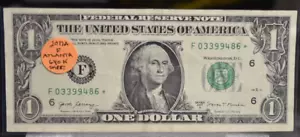VERY RARE FROM SHEET 2017 A $1.00 STAR NOTE VERY RARE LOW RUN 640K GOOD COND - Picture 1 of 2
