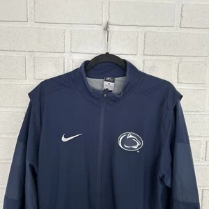 Penn State Nike Dri Fit Performance Track Jacket Zip Up Mens Medium Blue Vented - Picture 1 of 13