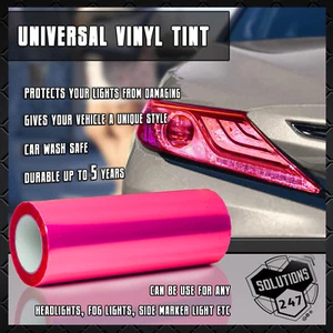2X Película de vinilo rosa caliente tinte humo Faro trasero luz antiniebla 12""x24"" / 1x2 pies - Imagen 1 de 5