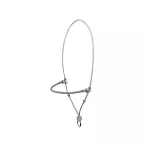 Mustang 5/16" Natural Nylon Nose Rope Headsetter with Braided Rawhide Noseband - Picture 1 of 1