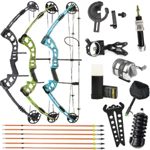 Archery Compound Bow Fishing Reel Set 30-55lbs Bow Hunting Shooting Target RH LH - Picture 1 of 26