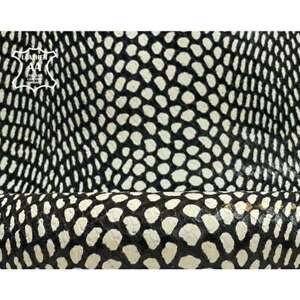 Black White Snake Print Leather 5-6 sqft Thick Fabric SPOT SNAKE, 1333, 2.75 oz