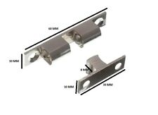 Adjustable Double Sprung Ball Catch Latch Chrome 60mm + Fixings Pack 10