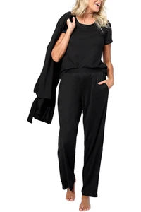 Cuddl Duds 3-pack Set Seriously Soft Sweater Knit Lounge Black - Picture 1 of 2