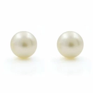 Rachel Koen 14K Yellow Gold Natural Pearl Stud Earrings 8.5mm - Picture 1 of 4