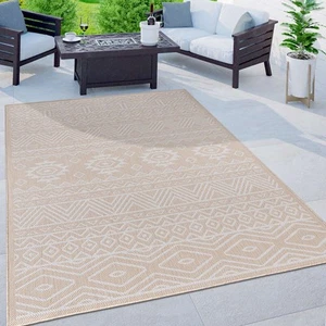 Rugshop Outdoor Rug Distressed Geometric Bohemian Textured Outdoor Patio Rug 5x7 - Picture 1 of 11
