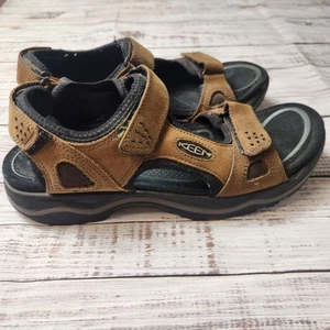 Keen Rialto II braune Leder Wander Sandalen Herren Größe 11,5 Outdoor Hakenschlaufe - Bild 1 von 9