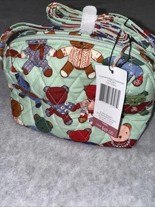 Vera Bradley Camera Bag Crossbody Bag Toasty Teddies Teddy bear purse cotton NWT - Picture 1 of 24