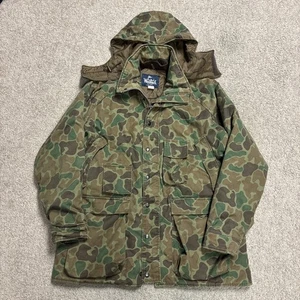 Vintage 1980s Woolrich Old school Camo Full Zip Hunting Jacket Size L - Picture 1 of 11