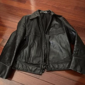 Giacca di pelle RMP vintage stile NYPD anni 70 di Miklos Sas. Taglia Med Small - Foto 1 di 10