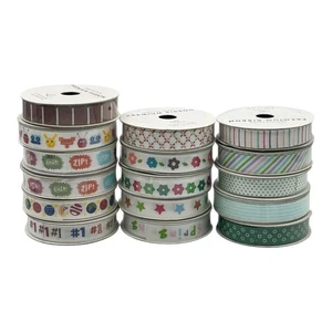 Lot of 16 American Crafts Premium Ribbon Roll 4 Feet Each Scrapbooking NEW - Picture 1 of 6