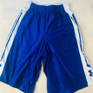 Under Armour Boys Athletic Basketball Shorts Blue Elastic Waist Relaxed M - Picture 1 of 5