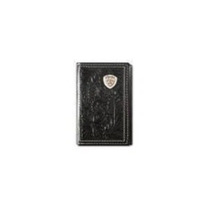 Cartera estilo triple Ariat para hombre escudo floral en relieve - Imagen 1 de 1