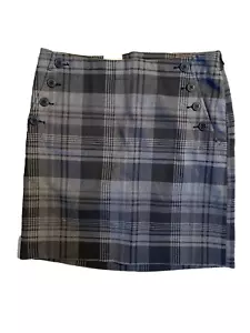 Minifalda Gap talla 2 forrada a cuadros con botones detalles bolsillos NUEVA Academia Preppy - Imagen 1 de 16