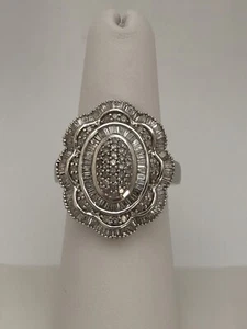 Designer STS Chuck Clemency White Diamond Sterling Silver 925 Ring Size 6 - Picture 1 of 14