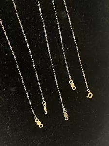 14K Massivgold Authentisches Gold mit 14K STEMPEL Büroklammer 1 mm Halskette DÜNN 16" - Bild 1 von 8