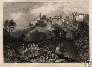Stampa Antica 1831 = PELAGO VEDUTA = TOSCANA = ACQUAFORTE Old Engraving - Picture 1 of 1