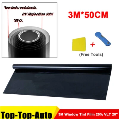 3M Uncut Roll Window Tint Film 25% VLT 20" x 10ft Feet Car Home Office Glass - Image 1 of 4