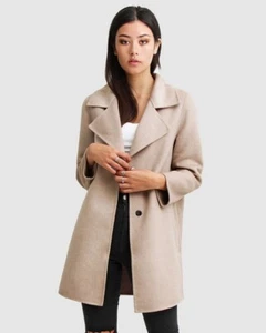 Belle & Bloom Ex Boyfriend Wool Blend Oversized Jacket - Sand - Size XS - Picture 1 of 6