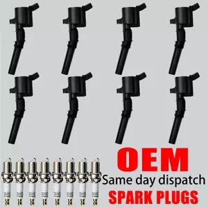 8X OEM Ignition Coil & 8X Iridium Spark Plug For Ford F150 F250 F550 FD503 DG508 - Picture 1 of 15