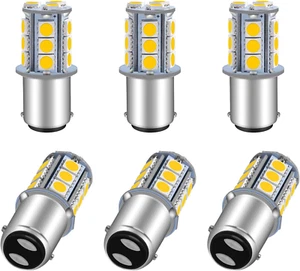 6-Pack 1076 LED Bulb for RV, 1142 1004 BA15D Warm White Bulb Replacement - Picture 1 of 11