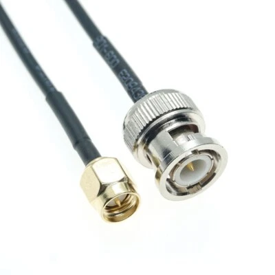 BNC male to SMA male plug connector RF Pigtail Coaxial jumper Coax Cable RG174 - Image 1 of 4