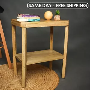 Free Planter -Wooden DIY Side Table with Rustic Storage Shelf, Accent Table - Picture 1 of 8