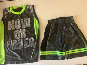 Mad Game Boys Black Athletic Shorts 4T & Unbranded Sleeveless Athletic Shirt - Picture 1 of 7