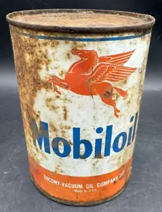 Socony lata Mobiloil vintage de 1 cuarto - Imagen 1 de 7