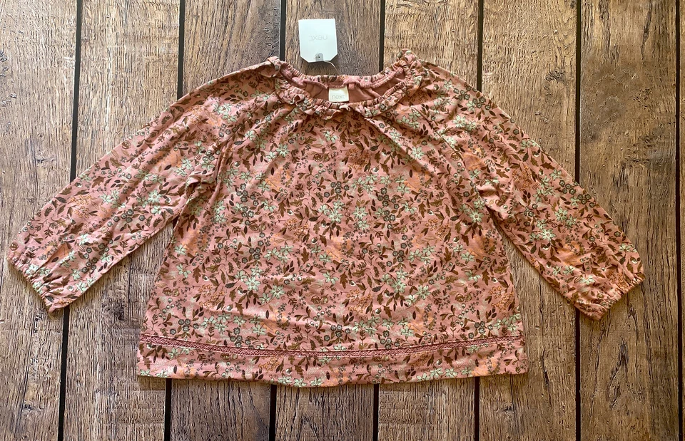 Top con volantes de manga larga floral otoño rosa Reino Unido talla 2-3 años Next para niña pequeña Foto 1 de 1