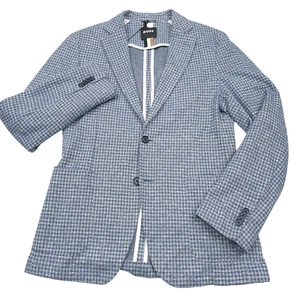 $645 Hugo Boss Hanry Houndstooth Jersey Slim Fit Sport Coat Jacket Mens Size 42L - Picture 1 of 13