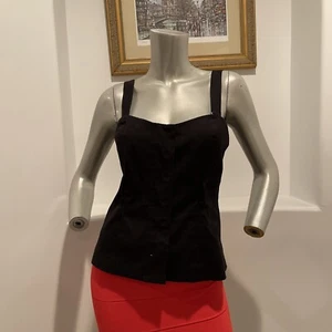 ARDEN B. WOMEN TOP BIG STRAPS BLACK COTTON BLEND SIZE S - Picture 1 of 12