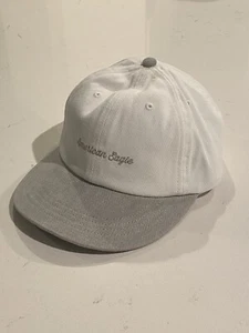 American Eagle Men’s NWT White Cotton Adjustable Canvas Baseball Hat One Size. - Picture 1 of 8