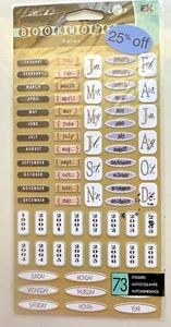 Vintage Sticko Bookworks PASTELL DATEN 1999 BIS 2006 Sticker EK Erfolgsmonate - Bild 1 von 4