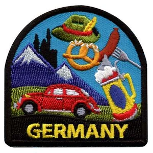 Deutschland Welt Schaukasten Reise Patch Souvenir Geschichte Urlaub bestickt Eisen O - Bild 1 von 2