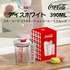 GERM Coca-Cola collaboration With lid Tumbler Mug MILK WHITE 390ml Japan "NEW" - Picture 1 of 3