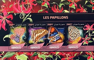DJIBOUTI BUTTERFLY STAMPS 2016 MNH BUTTERFLIES INSECT MOTH BUG WILDLIFE FAUNA - Picture 1 of 1