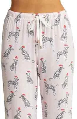 全新带标签 Honeydew 粉红色 DALMATIAN SANTA 狗针织球衣睡衣/休闲裤 XL — 第 1/4 张图片