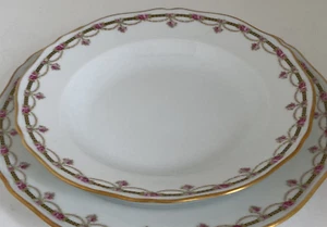 Suppenteller Limoges Porzellan Louis XV Rosengirlande Goldrand selten schön edel - Bild 1 von 13