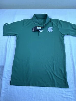 Antigua Men’s Sz Small Michigan State University Polo Shirt Green Brand New $90 - Image 1 of 4