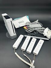 Nintendo Wii Console White Bundle with 4 remotes, 2 numchucks. TESTED WORKS