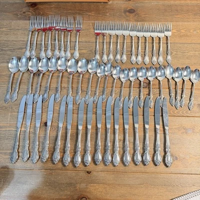 oco Stainless Flatware Oneida Wordsworth 56 Pcs USA - Image 1 of 4