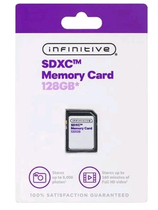 INFINITIVE 128GB Micro SDXC + Adapter Memory Card New Sealed - Image 1 of 1