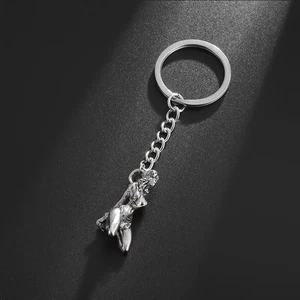 Bound Woman Kneeling Keychain Silvery Color Sexy Punk Pendant - Picture 1 of 5