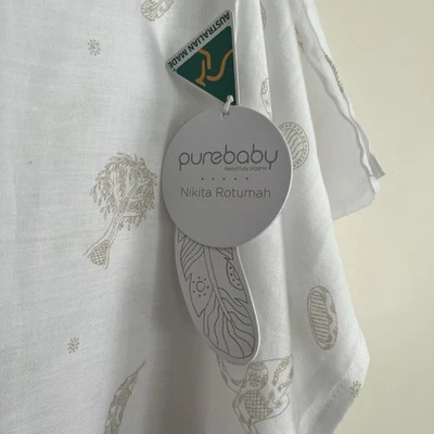 Purebaby Nikita Rotumah Baby 100% Organic Cotton Wrap BNWT Made In Australia - image 1 of 4