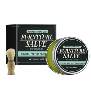 Leather Care Cream, Leather Salve for Furniture, with Leather Furniture Brush - Picture 1 of 14