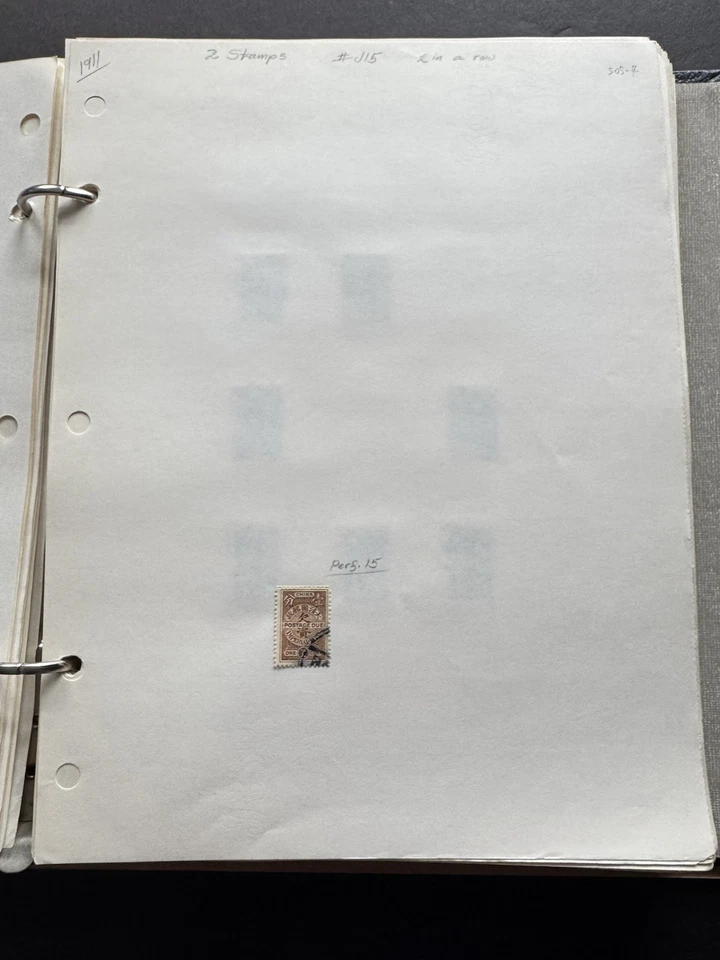Estampillas de dragón en espiral de China 1911 en páginas (505a) + por correo #J15 + Perf 15 + Usadas Foto 1 de 1